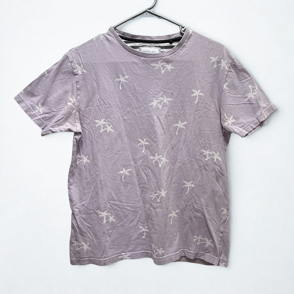CACTUS MAN RICKY SINGH Purple Palm Tree Graphic‎ T-Shirt Size S